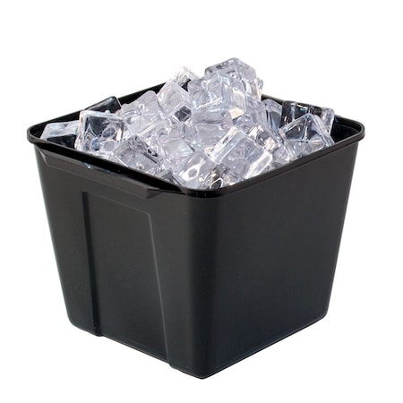 Hapco-Elmar R2100BLK-Essential 3 Qt. Square Ice Bucket With Handles, Black, PK 36 R2100BLK
